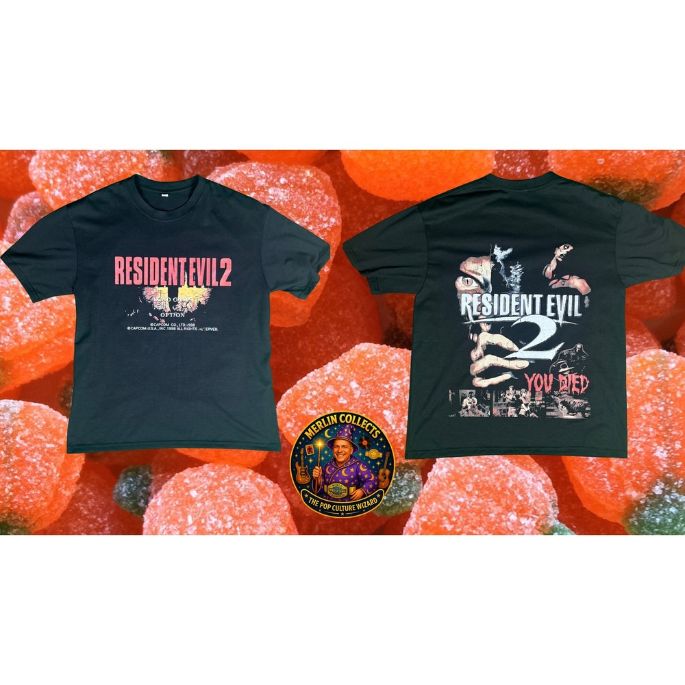 Resident Evil 2 RE2 Capcom Leon Kennedy Raccoon City Horror Gaming Shirt Mens L